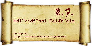 Máriássi Felícia névjegykártya
